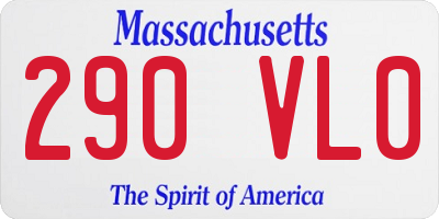 MA license plate 290VL0
