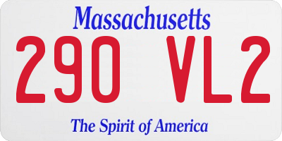 MA license plate 290VL2