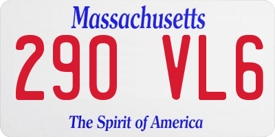 MA license plate 290VL6