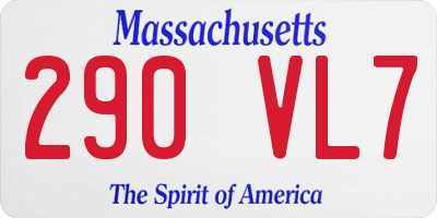 MA license plate 290VL7