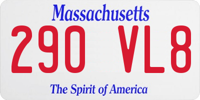 MA license plate 290VL8