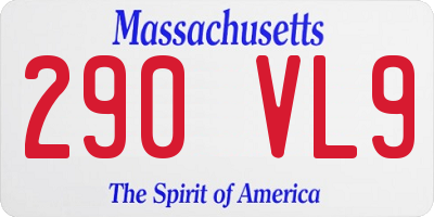 MA license plate 290VL9