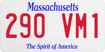 MA license plate 290VM1