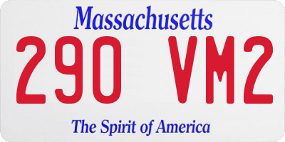 MA license plate 290VM2