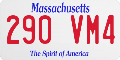 MA license plate 290VM4