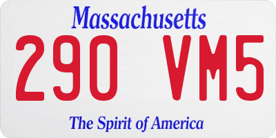 MA license plate 290VM5
