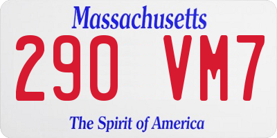 MA license plate 290VM7