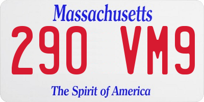 MA license plate 290VM9