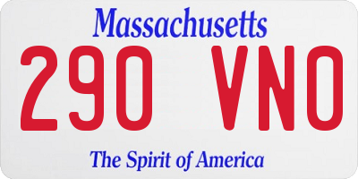 MA license plate 290VN0