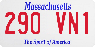 MA license plate 290VN1