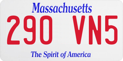 MA license plate 290VN5