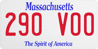 MA license plate 290VO0