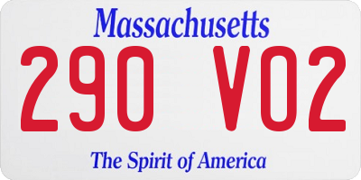 MA license plate 290VO2