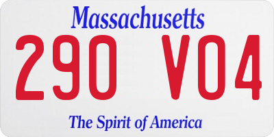 MA license plate 290VO4