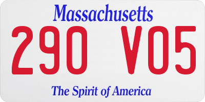 MA license plate 290VO5