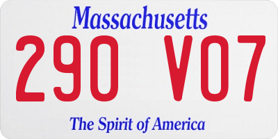 MA license plate 290VO7