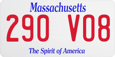 MA license plate 290VO8