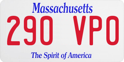MA license plate 290VP0