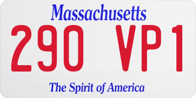 MA license plate 290VP1
