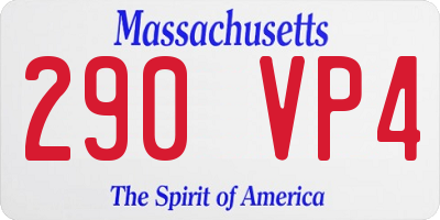 MA license plate 290VP4
