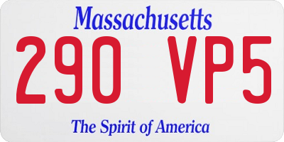 MA license plate 290VP5