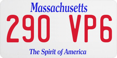MA license plate 290VP6