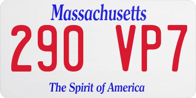 MA license plate 290VP7