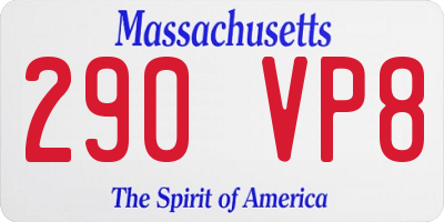 MA license plate 290VP8