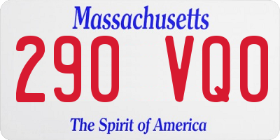 MA license plate 290VQ0