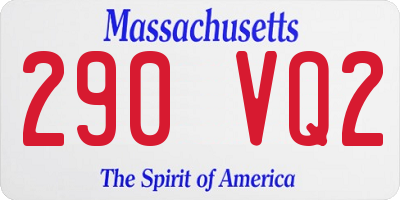 MA license plate 290VQ2
