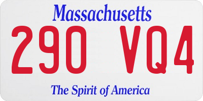 MA license plate 290VQ4