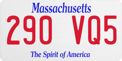 MA license plate 290VQ5