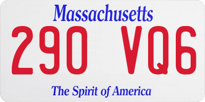 MA license plate 290VQ6