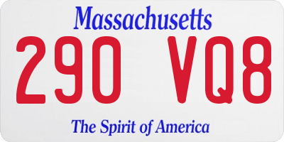 MA license plate 290VQ8