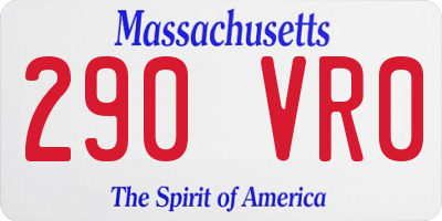 MA license plate 290VR0