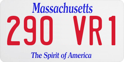 MA license plate 290VR1