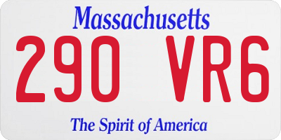 MA license plate 290VR6