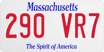 MA license plate 290VR7
