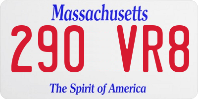 MA license plate 290VR8