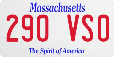 MA license plate 290VS0