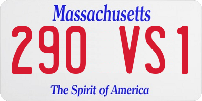 MA license plate 290VS1