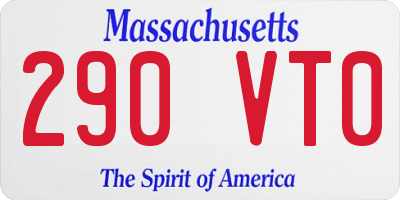 MA license plate 290VT0