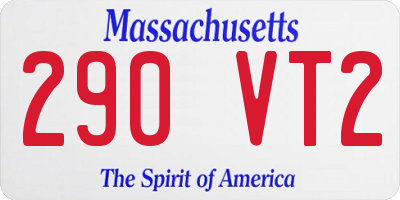 MA license plate 290VT2