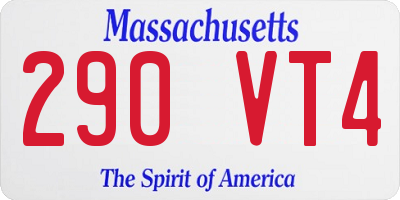 MA license plate 290VT4