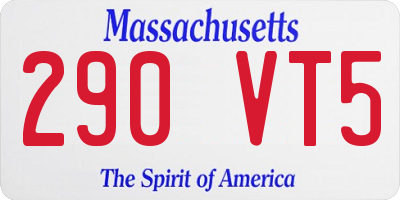 MA license plate 290VT5