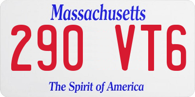MA license plate 290VT6