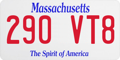 MA license plate 290VT8
