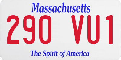 MA license plate 290VU1