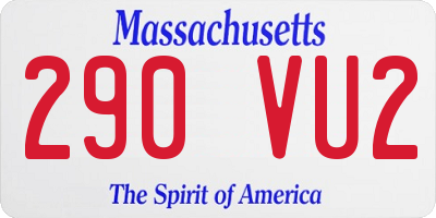 MA license plate 290VU2