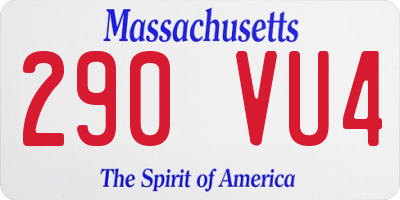 MA license plate 290VU4